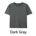 Premium 180g pure cotton men's loose fit short sleeve T-shirt in dark grey color - S / Tops / Dark Gray