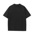 Oversized μαύρο βαμβακερό T-shirt 270g με στρογγυλή λαιμόκοψη και πεσμένους ώμους - S / Tops / Μαύρο