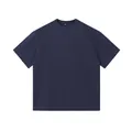 Retro vintage washed navy blue heavy cotton T-shirt, 250g oversized loose fit men's top - S / Tops / Distressed Navy Blue
