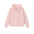 Sudadera con capucha de forro polar rosa liso y puños acanalados para un ajuste casual unisex. - S / Tops / Rosa loto