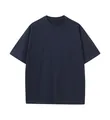 Βαρύ 270g σκούρο μπλε βαμβακερό oversized μπλουζάκι με πεσμένους ώμους για άνδρες - S / Tops / Ναυτικό Μπλε