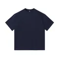 Heavyweight 250g vintage washed navy blue cotton oversized short sleeve t-shirt for men - S / Tops / Distressed Denim Blue