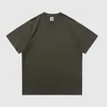 Schweres dunkelolivgrünes T-Shirt aus reiner Baumwolle mit Rundhalsausschnitt für Herren - S / Oberteile / Armeegrün