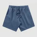 Short en coton délavé bleu de qualité supérieure avec cordon de serrage pour l'été - S / Bottoms / Bleu Marine Tie-Dye