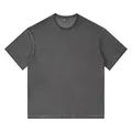 Men's oversized pure cotton t-shirt featuring a vintage washed dark grey finish - S / Tops / Black Gradient