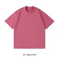 Loose-fit premium cotton crew neck short sleeve T-shirt in Angola Red, unisex style - S / Tops / Ancorra Red