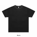 Classic high-quality black heavyweight 330g pure cotton crewneck T-shirt for men - S / Tops / Black