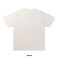 High-quality 330G heavyweight pure cotton T-shirt in khaki, street style loose fit - S / Tops / Khaki