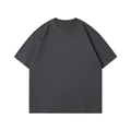 Loose drop shoulder 230G pure cotton short-sleeve T-shirt in dark grey color - S / Tops / Dark Gray