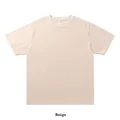 Premium 330g heavyweight pure cotton beige T-shirt featuring a loose street style fit - S / Tops / Beige