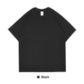 Premium heavyweight 320g black pure cotton t-shirt featuring a stylish drop shoulder fit - S / Tops / Black