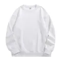 Sweat-shirt épais en polaire blanche à col rond avec poignets et ourlet côtelés pour homme - S / Hauts / Blanc