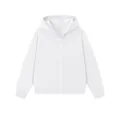 Sudadera blanca unisex con capucha y cremallera en forro polar - S / Tops / Blanco