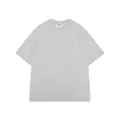 T-shirt in cotone grigio chiaro pesante con spalle scese e un classico design a girocollo - S / Tops / Fiocco di neve Grigio