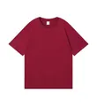 Unisex premium oversized maroon 260g heavy cotton drop-shoulder short sleeve T-shirt - S / Tops / Burgundy