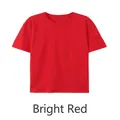 Bright red men's premium 180g pure cotton short sleeve T-shirt in loose European size - S / Tops / Red