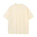 Premium men's heavyweight cream cotton t-shirt featuring an oversized drop shoulder fit - S / Tops / Cream