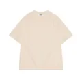 T-shirt pesante in cotone crema con spalle scese e vestibilità oversize europea - S / Tops / Albicocca