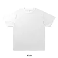 Heavyweight 330G pure cotton street style loose fit men's crew neck T-shirt in white - S / Tops / White