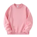 High-quality pink 320G solid color loose crewneck sweatshirt for men and women SKU - S / Tops / Crewneck Style / Pink