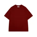 T-shirt pesante 280g in puro cotone bordeaux con girocollo e spalle scese stile casual - S / Tops / Borgogna