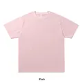 Premium 330g heavyweight brushed 100% cotton short sleeve t-shirt in soft light pink color - S / Tops / Pink