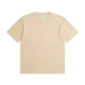 Unisex breathable 180g pure cotton short-sleeved T-shirt in light yellow cream color - XS / Tops / Beige
