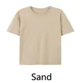 Sand colored 180G pure cotton men's loose short sleeve T-shirt for comfortable casual wear - S / Tops / Sand