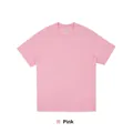 Japanese style basic 230G pure cotton drop shoulder t-shirt for unisex in light pink color - S / Tops / Pink