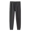 Premium thickened grey joggers featuring elastic drawstring waist and ribbed ankle cuffs. - S / Bottoms / Iron Grey