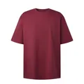 T-shirt bordeaux oversize in cotone 260g di alta qualità con spalle scese - S / Tops / Rosso Scuro