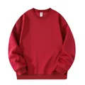Premium 320g solid red oversized long sleeve crewneck sweatshirt for men and women - S / Tops / Crewneck Style / Red