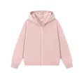 Sudadera con capucha y cremallera de forro polar rosa unisex con puños de punto - S / Tops / Rosa loto