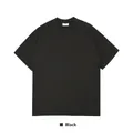 T-shirt nera in cotone pesante 280g di alta qualità, vestibilità oversize girocollo - S / Tops / Nero