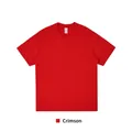 Bright red 230G heavyweight pure cotton slightly dropped shoulder short sleeve T-shirt - S / Tops / Red