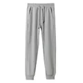 Premium grey thicken fleece joggers with adjustable drawstring and elastic ribbed cuffs - S / Bottoms / Light Gray