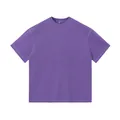 Premium men's oversized heavyweight vintage washed pure cotton purple short sleeve t-shirt - S / Tops / Distressed Purple