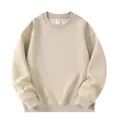 Minimalist beige 320g heavy cotton loose crewneck sweatshirt for men and women - S / Tops / Crewneck Style / Beige Apricot