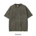 Vintage American style 250g heavy cotton acid wash T-shirt in a dark gray color - S / Tops / Distressed Dark Grey