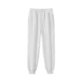 Pantalones de chándal polares unisex en gris claro para el uso diario en otoño e invierno - S / Bottoms / Blanco