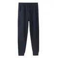 Premium dark blue thick fleece lined joggers with a comfortable adjustable drawstring waist - S / Bottoms / Navy Blue