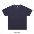 High-quality heavyweight pure cotton navy blue t-shirt with a relaxed street style fit - S / Tops / Navy Blue