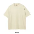 Heavyweight 250g pure cotton vintage snow wash oversized t-shirt in stylish apricot color - S / Tops / Distressed Apricot