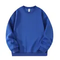 Solid royal blue 320g heavy cotton loose fit crewneck long sleeve sweatshirt for men - S / Tops / Crewneck Style / Klein Blue