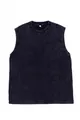 Vintage washed dark grey cotton sleeveless vest for men and women, loose fit basic style - S / Tops / Black