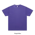 Premium 330G heavyweight brushed cotton men's short sleeve T-shirt in purple blue - S / Tops / Violet Blue