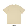 High-quality 230G heavyweight cotton short-sleeved crewneck t-shirt in cream beige - S / Tops / Beige
