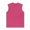Loose fit 230G washed cotton tank top in vintage magenta color for men and women - S / Tops / Rose Red