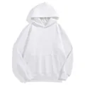 Premium heavyweight white oversized drop shoulder hoodie with large kangaroo pocket - XS / Tops / White