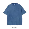 Premium heavyweight 250g cotton retro snow wash T-shirt variant in dark blue color - S / Tops / Distressed Dark Blue